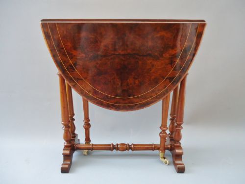 A Small Miniature / Baby Burr Walnut Sutherland Table