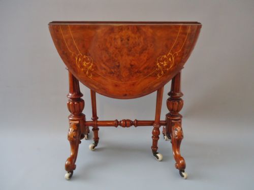 A Superb Burr Walnut Miniature / Baby Sutherland Table