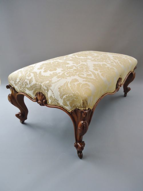 A Large Victorian Walnut Stool