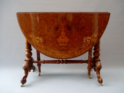 Antique Burr Walnut Sutherland Table