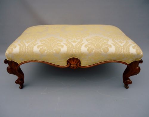 A Large Victorian Walnut Stool