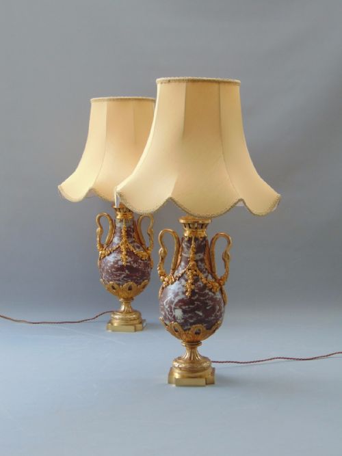 A Fabulous Pair of Marble Table Lamps