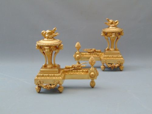 A High Quality Pair of Chenet Andirons Fire Place Furniture