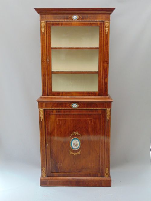 A  Good Walnut Bookcase Display Cabinet
