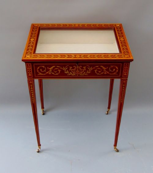 A  Fine Mahogany Bijouterie Display Table Vitrine Curio Cabinet