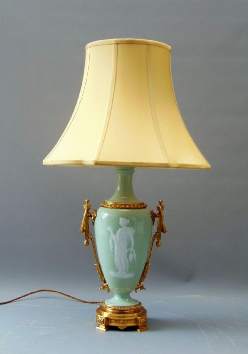 A Porcelain Pate Sur Pate Antique Table Lamp