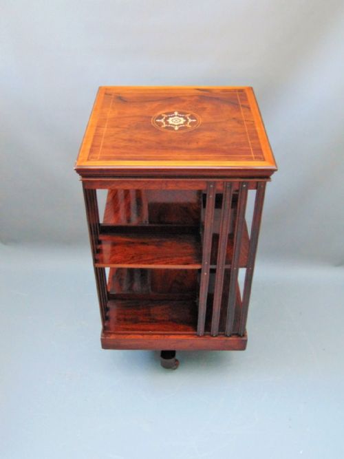 A Superb Rosewood Revolving Bookcase