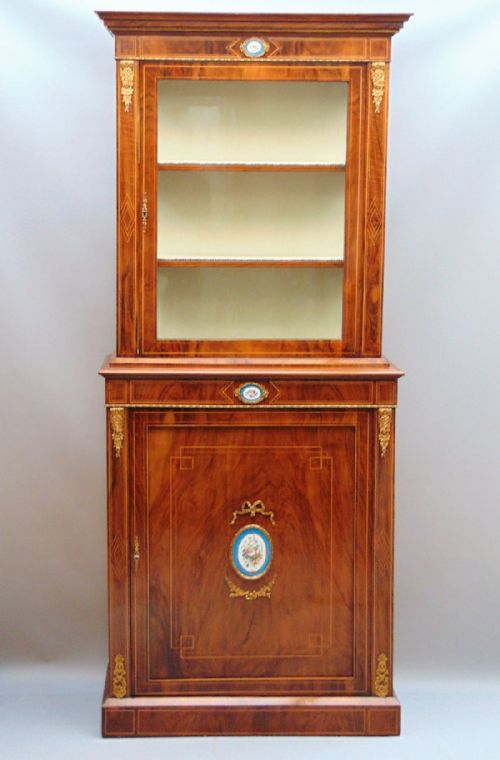 A Good Quality  Walnut Bookcase Cabinet