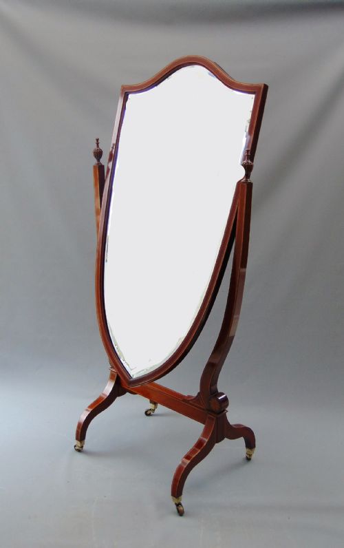 A High Quality Mahogany Cheval Mirror