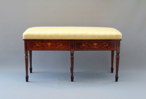 A Good Quality Rosewood Duet Music Stool