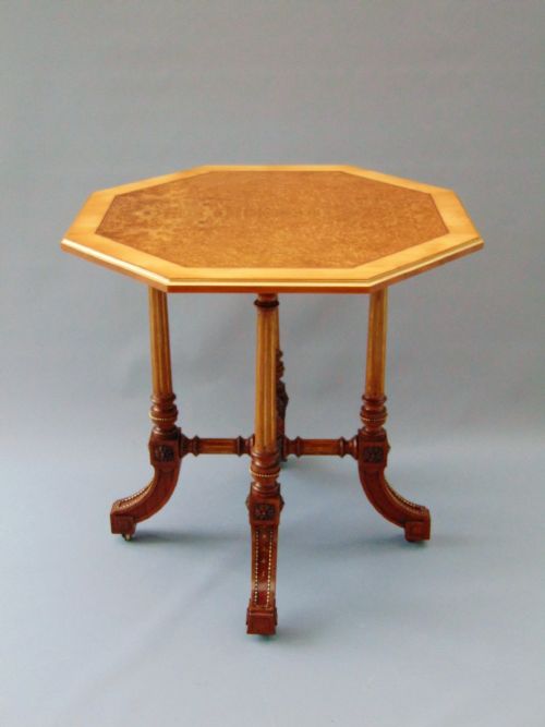 A Stunning Amboyna and Satin Wood Gillows Occasional Table