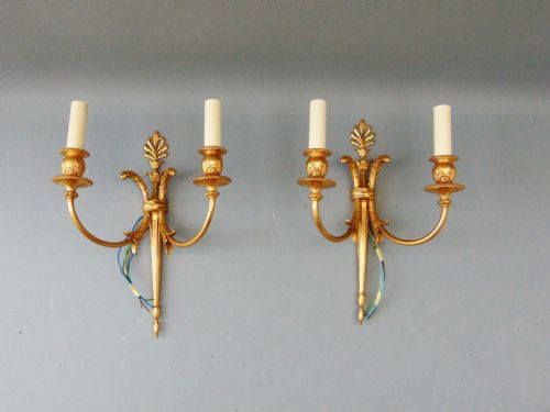 A Quality Pair of Ormolu Wall Lights Sconces