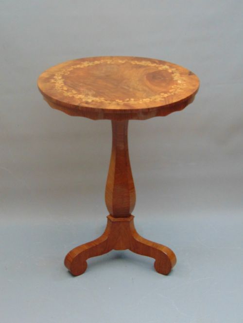 A Floral Marquetry Walnut Occasional Table