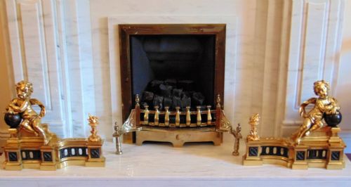 A Superb Pair of Ormolu Chenet Fire  Andirons
