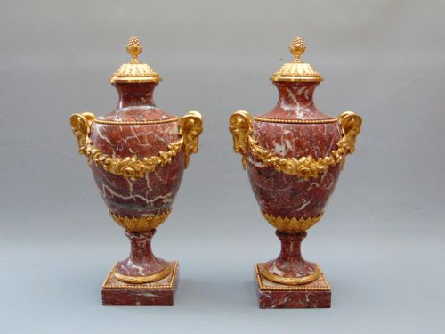 An Impressive Pair of Marble Cassolettes