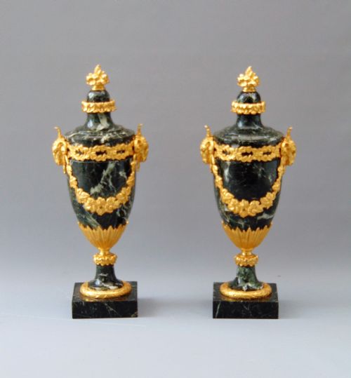 A Stunning Pair of Marble Cassolettes