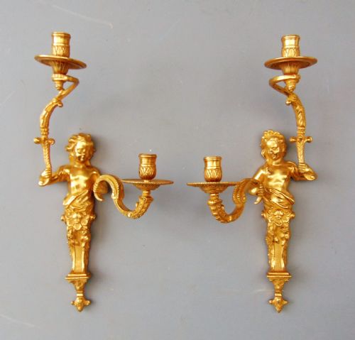 A High Quality Pair of Ormolu Wall Sconces