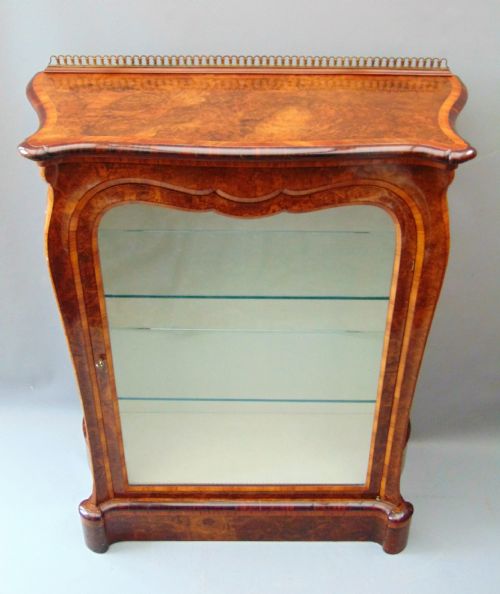 A Most Elegant Walnut Display Cabinet