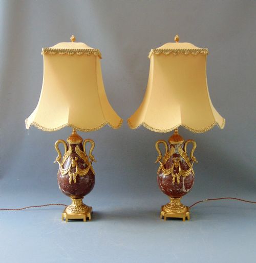 A Good Pair of Marble Table Lamps