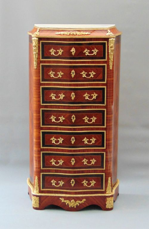 A Fine French Tulipwood Secretaire Chest of Drawers