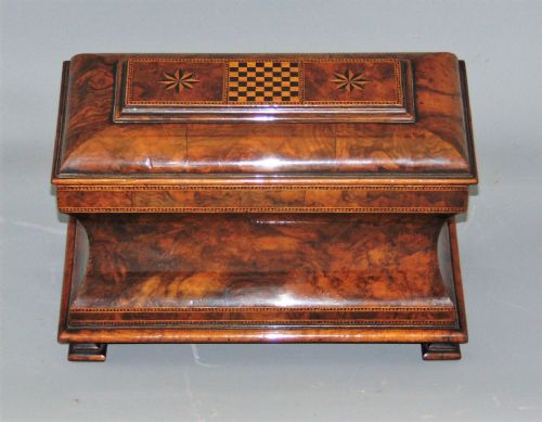 A Fabulous Walnut Tea Caddy Box