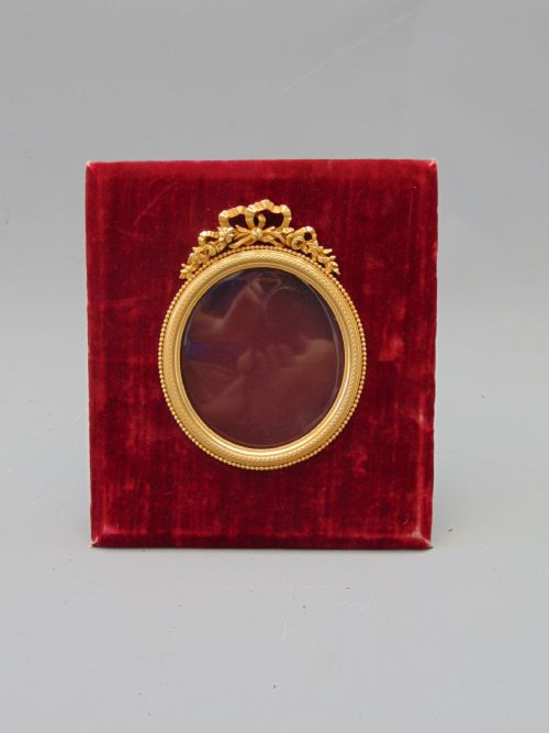 A Red Velvet and Ormolu Picture Frame