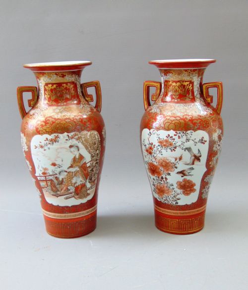 A Good Pair of Japanese Kutani Vases