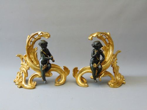 A Stunning Pair of Chenet Fire Side Andirons