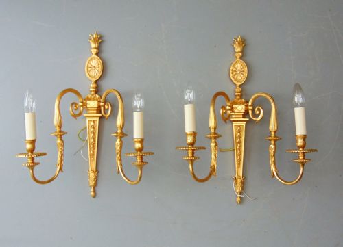 A Fine Pair of Ormolu Wall Sconces Lights