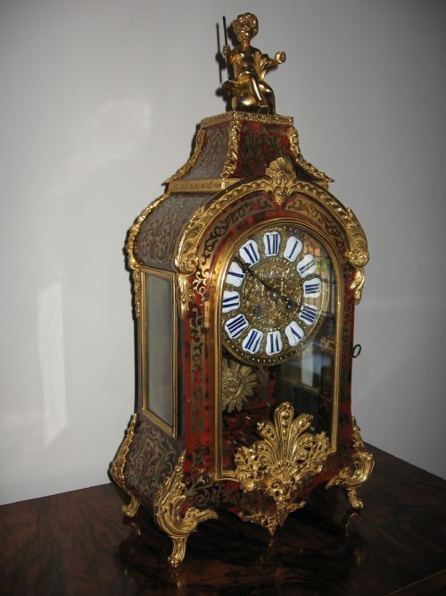 Antique Red Boulle Mantle Clock