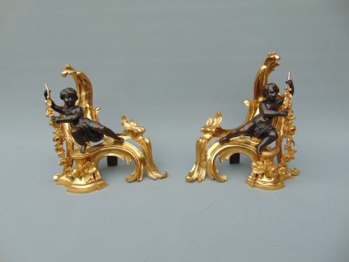 A Good Pair of Chenet Fire Andirons