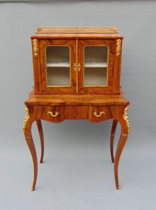 A Walnut Ladies Desk Bijouterie Cabinet