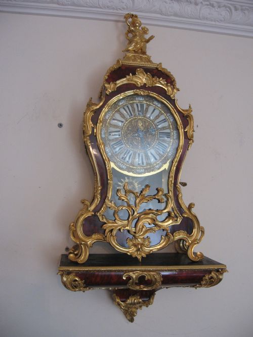 ANTIQUE FRENCH ORMOLU AND FAUX TORTOISESHELL CLOCK AND BRACKET - ADDITIONAL PHOTO 8