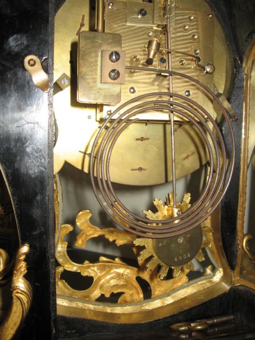 ANTIQUE FRENCH ORMOLU AND FAUX TORTOISESHELL CLOCK AND BRACKET - ADDITIONAL PHOTO 9