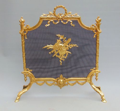 A Antique Ormolu Fire Screen Guard