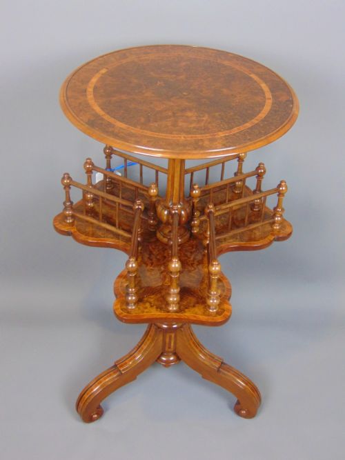 A Walnut Occasional Table Book Stand