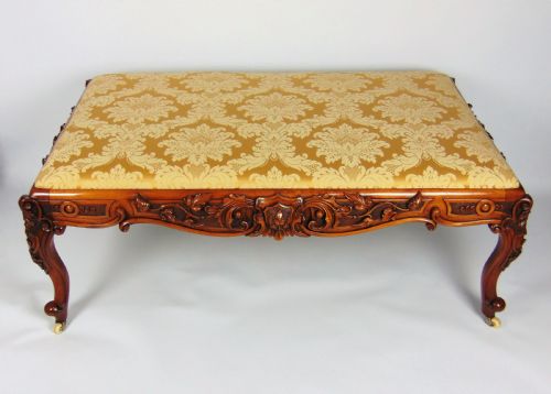 A Superb Large Victorian Walnut Stool