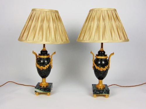 A Fine Pair of Marble Lamps