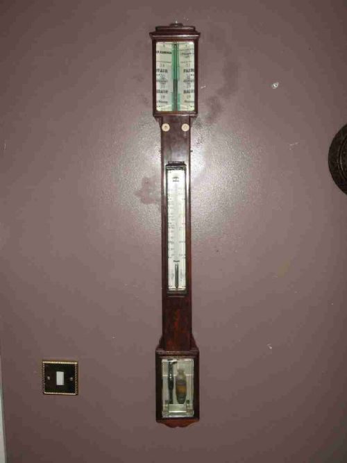 Antique Mahogany Stick Barometer