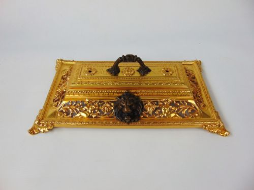 A Large Gilt and Bronze Desk Stand