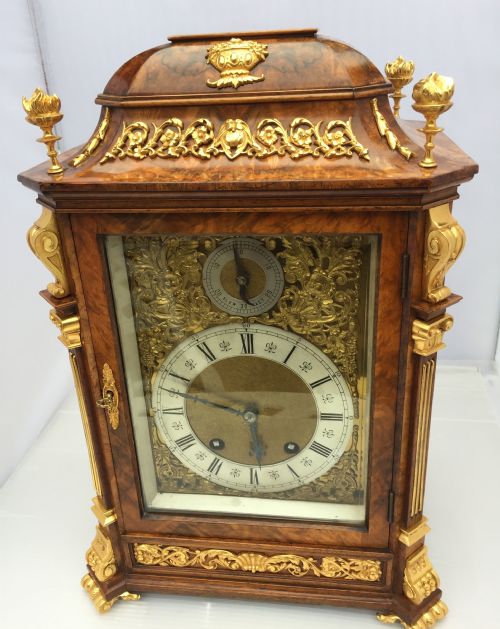 Lenzkirch Antique Burr Walnut Bracket Clock