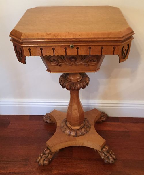 Antique Birds Eye Maple Work Box
