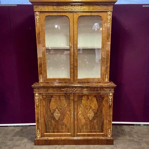 A Fabulous Victorian Walnut Bookcase Cabinet