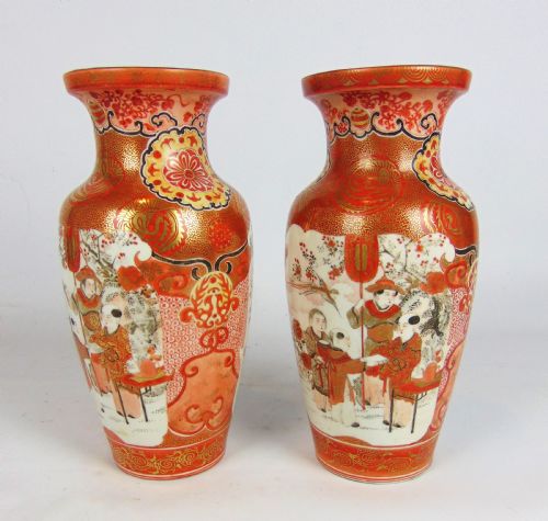 A Very Good Pair of Japanese Kutani Vases