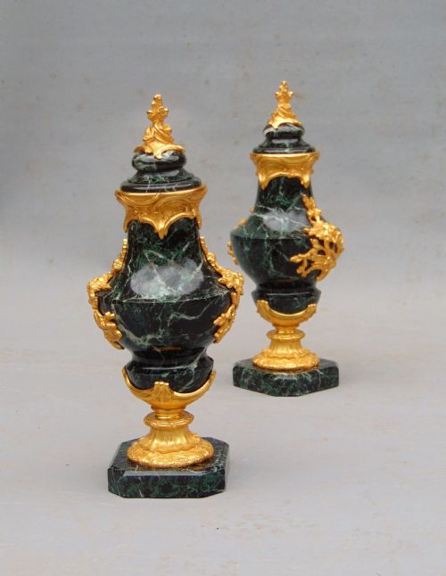 A Quality Pair of Marble Cassolettes