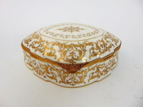 A Fine Porcelain Jewellery Box Casket