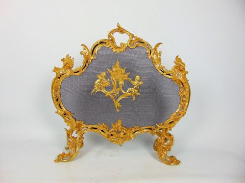 A Fantastic Gilt Bronze Fire Screen