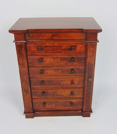 A Rare Walnut Miniature Collectors Wellington Chest