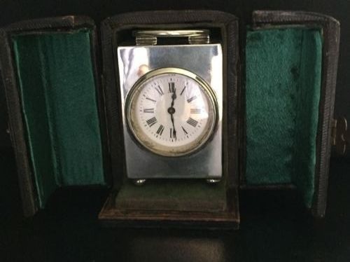 Antique Silver Miniature Cariage Clock