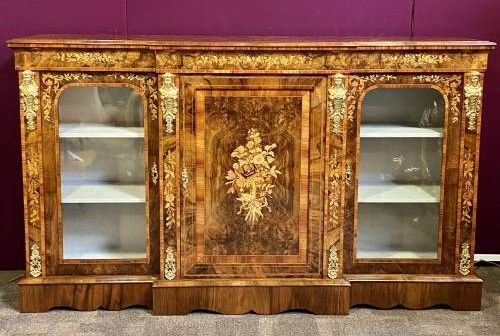 A Quality Floral Marquetry Credenza